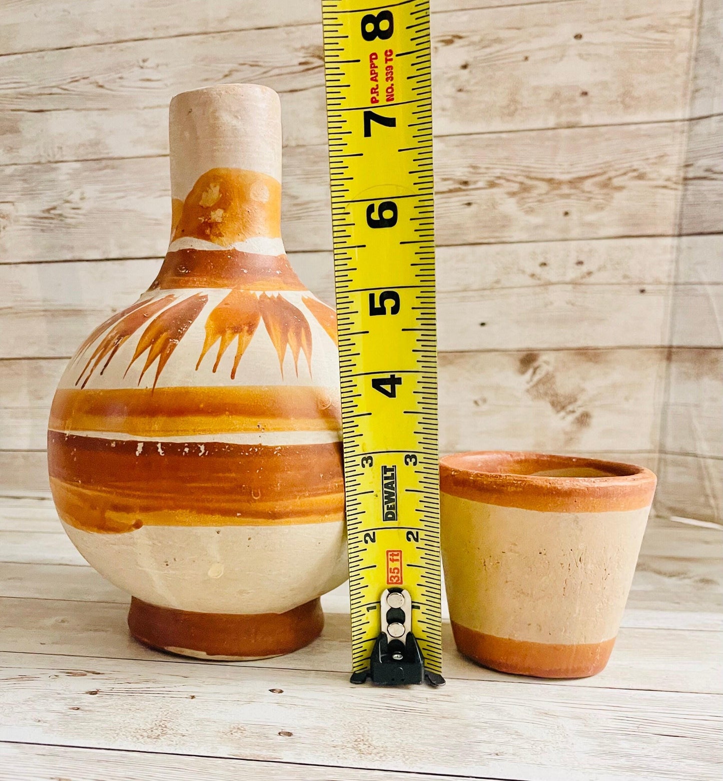 Mexican Terra Cota WaterJug & Cup Botellón Garrafón de Barro Mexicano