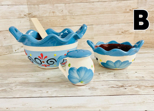 Terra Cota Mexican Clay Salsa Bowls Platos de Barro Engove