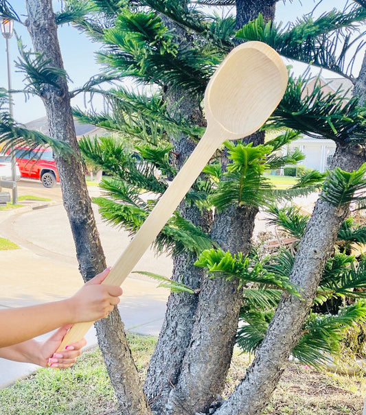 Mexican X Large Wooden Spoons Different Sizes 35 and 27 inches. Cuchara Mexicana de Madera Grande para Carnitas y Cazo 2 tamaños disponibles