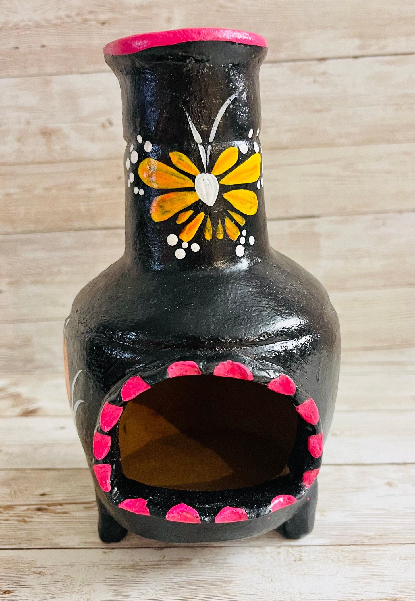 Chimenea de Barro Artesanal Mexicano Small Terra Cota Mexican Chimney Incense Burner Candle Holder