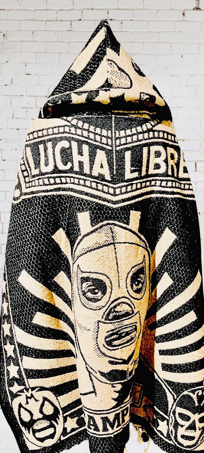 Mexican Poncho Gavan de Lucha Libre El Santo y Blue Demon