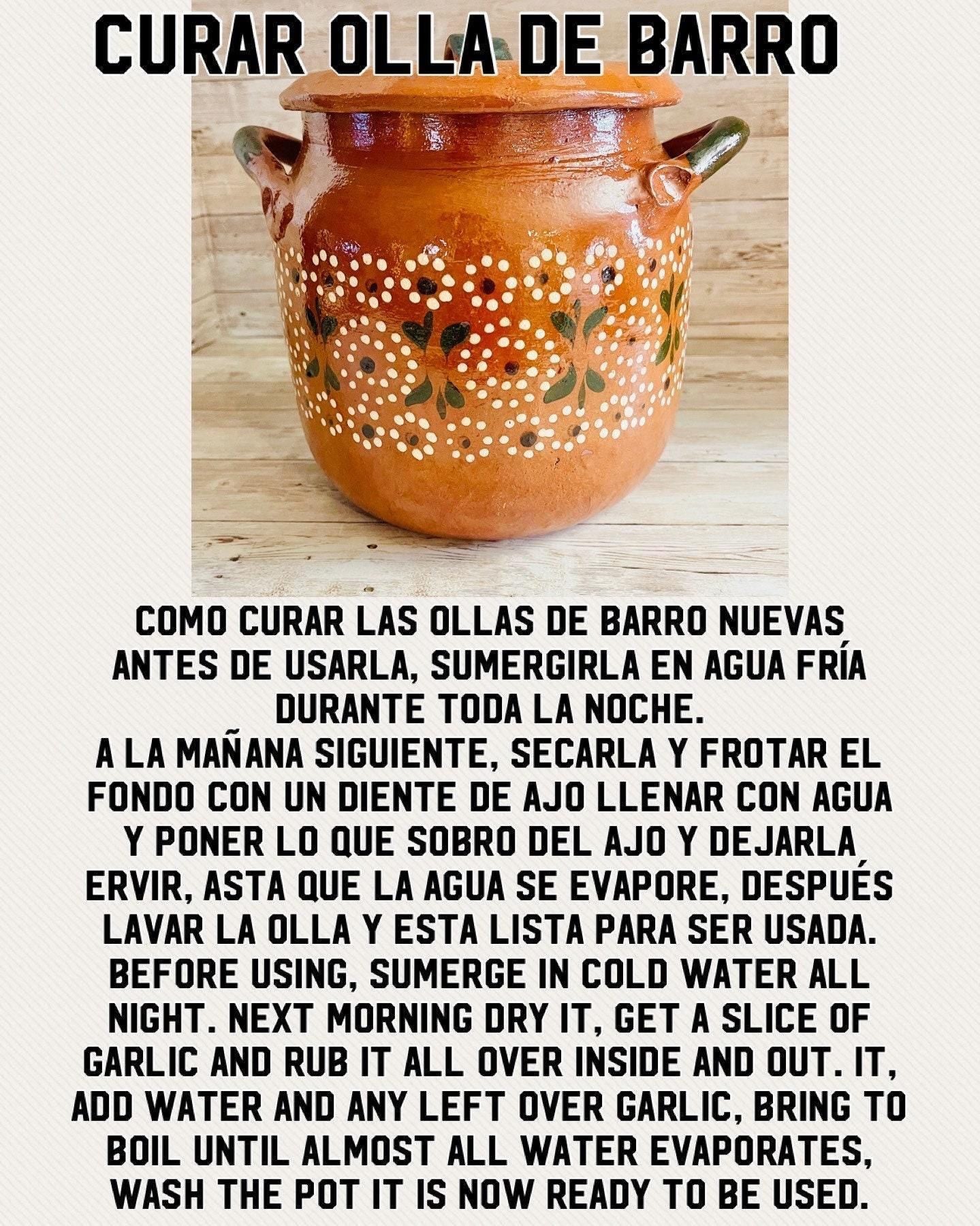 Olla de Barro Frijolera con Tapa Clay Pot with lid Fits Up To 1 Kg Terracota Pot