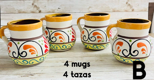 Mexican Jumbo Terracota Pottery Mugs Tazas de Barro Grandes Artesanales Engove