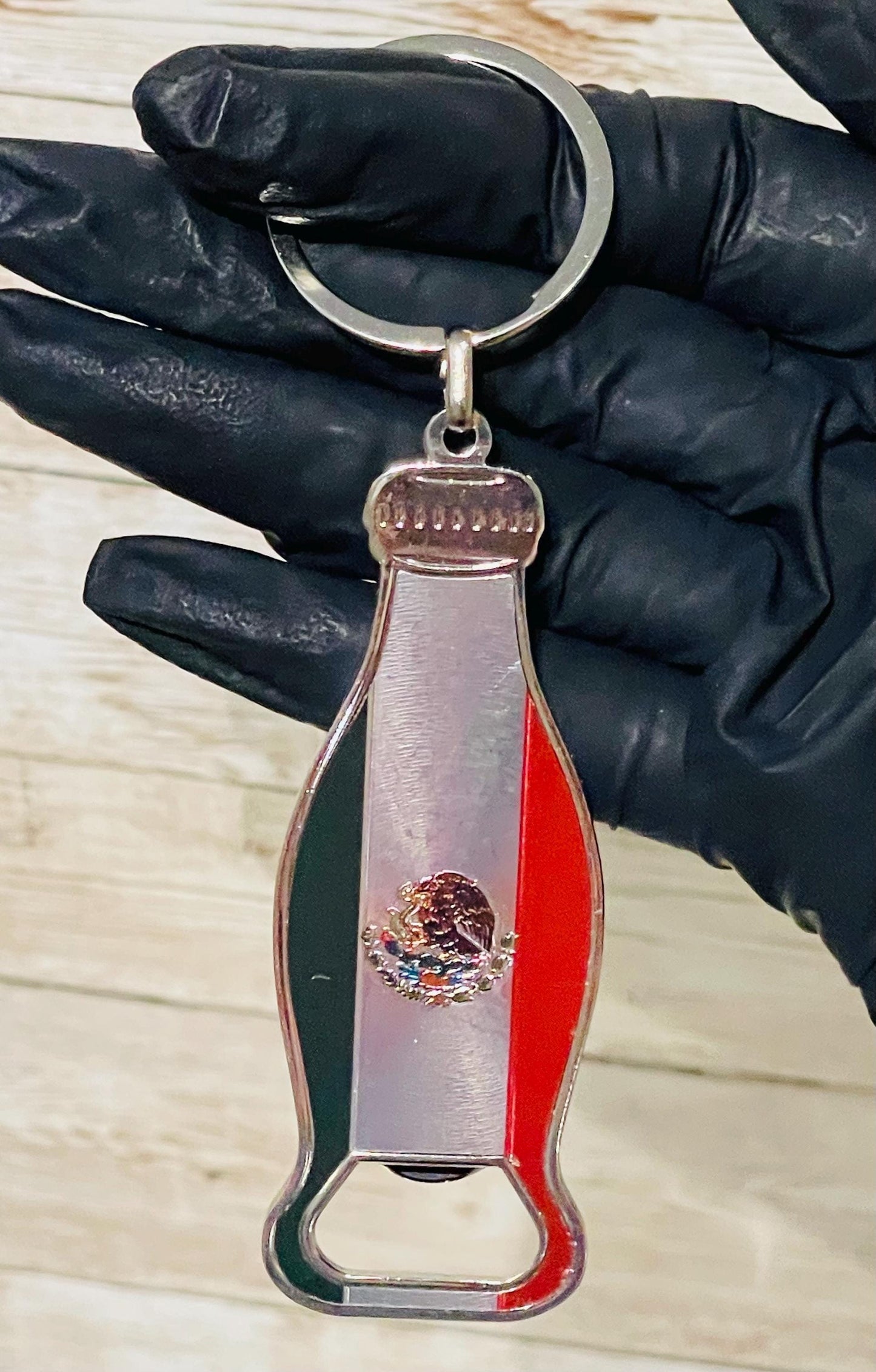 2 Mexican Keychains 1 Bottle Opener and 1 Mexican Shirt with Mexico Colors 2 Llaveros 1 Llavero Destapador y 1 Llavero de Camiseta Mexicana