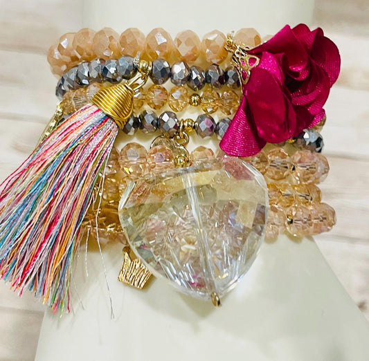 Handmade Mexican Artesanal Bracelets Set of 7 Beaded Bracelets Semanario Artesanal Mexicano 7 Pulseras