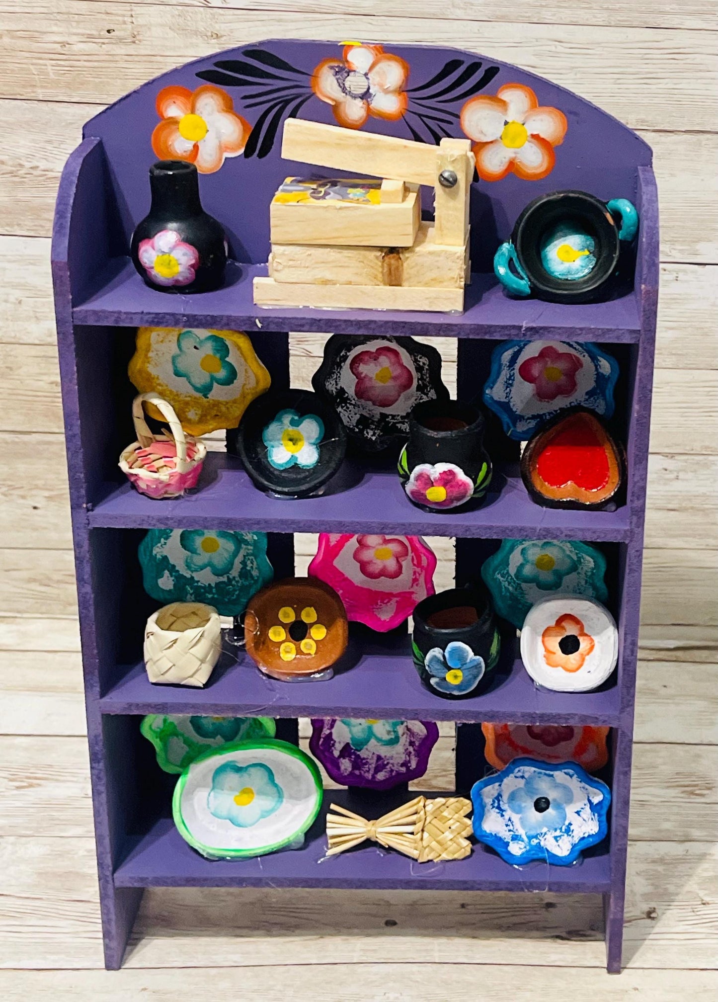 Mexican Kitchen Trasterito with Miniature Accessories Trasterito de Cocina con Accesorios en Miniatura