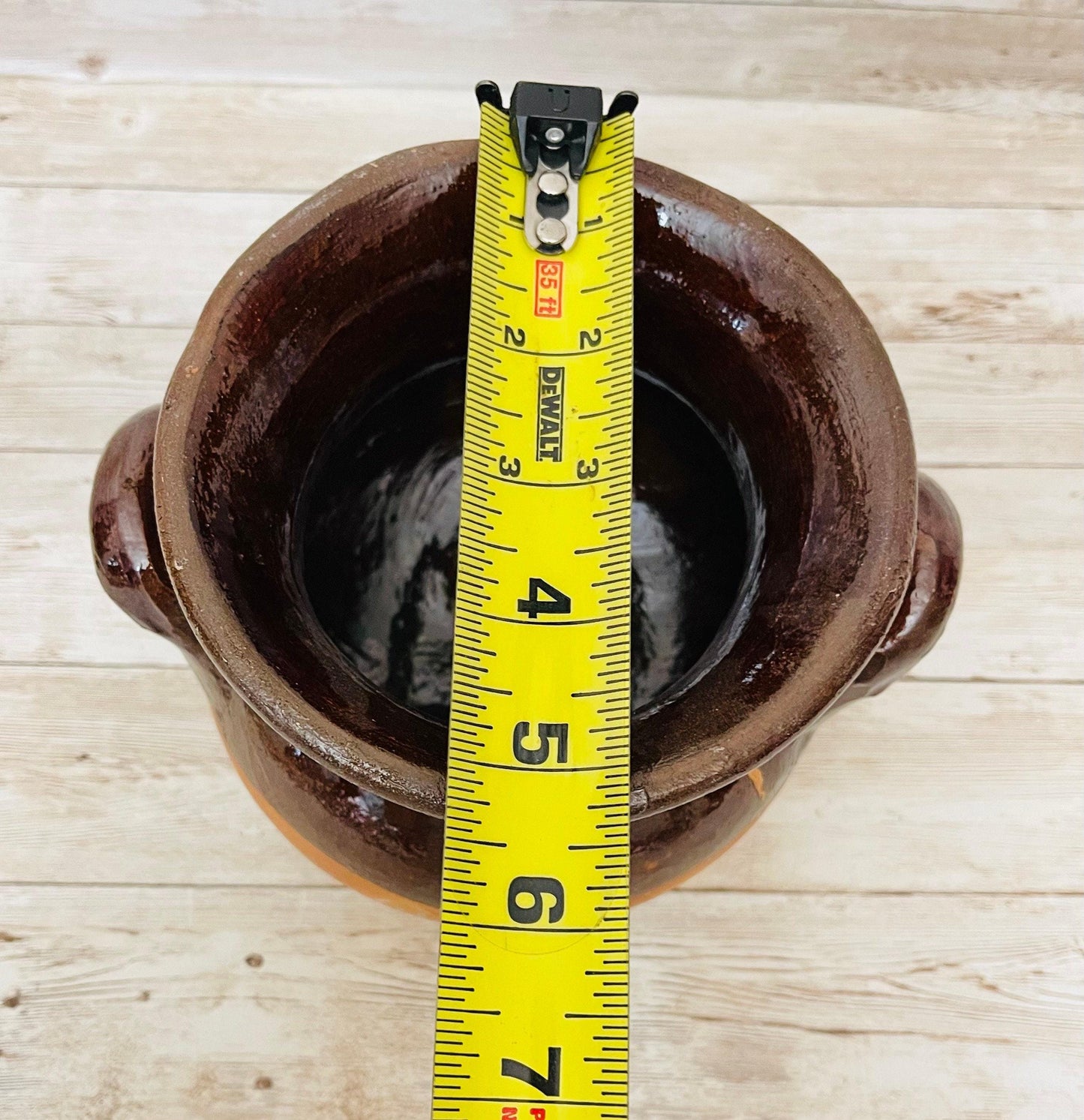 Olla de Barro Vidriado Chocolatera oh FrijoleraTerra Cota Bean Hot Chocolote Pot 5 Inches Tall