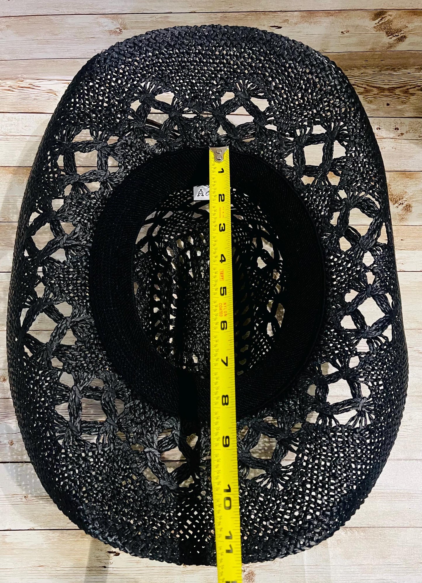 Black Cowboy Hat One Size Sombrero Negro Vaquero con Toquilla