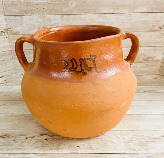 Olla de Barro Mexicana Frijolera Decorada Terra Cota Clay Pot
