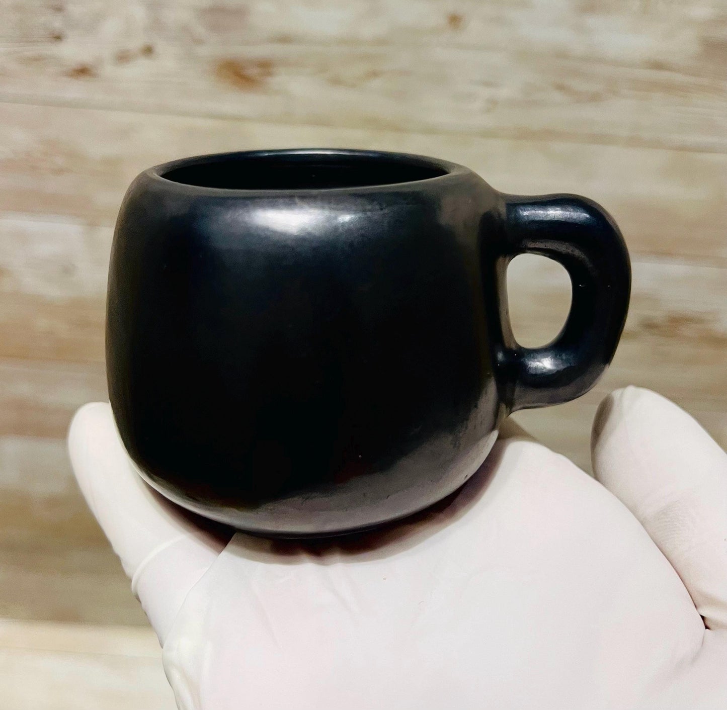 Black Oaxacan Mexican Art Pottery Capuccino Expresso Coffee Tea Mugs Tazas de Barro Negro Artesanal Mexicano Hechas en Oaxaca