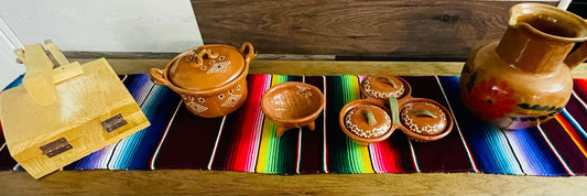 Prensa Para Tortillas Cazuela Jarra Salsero y Molcajete de Barro