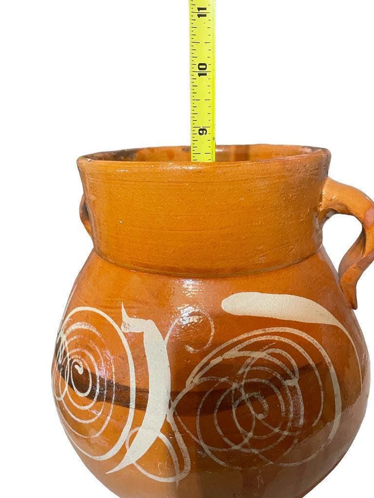 Olla de Barro Decorada con Tapa Clay Pot with lid Fits Up To 1 Kg Terracota Pot
