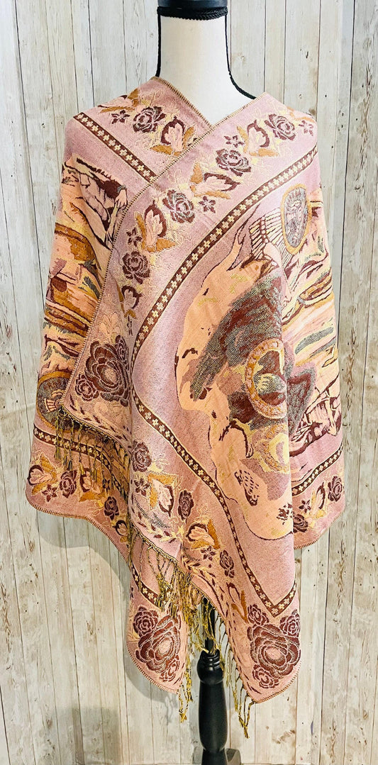 Virgin Mary Mexican Shawls Rebosos Wraps Rebosos de La Virgen Maria con Emiliano Zapata y Montezuma