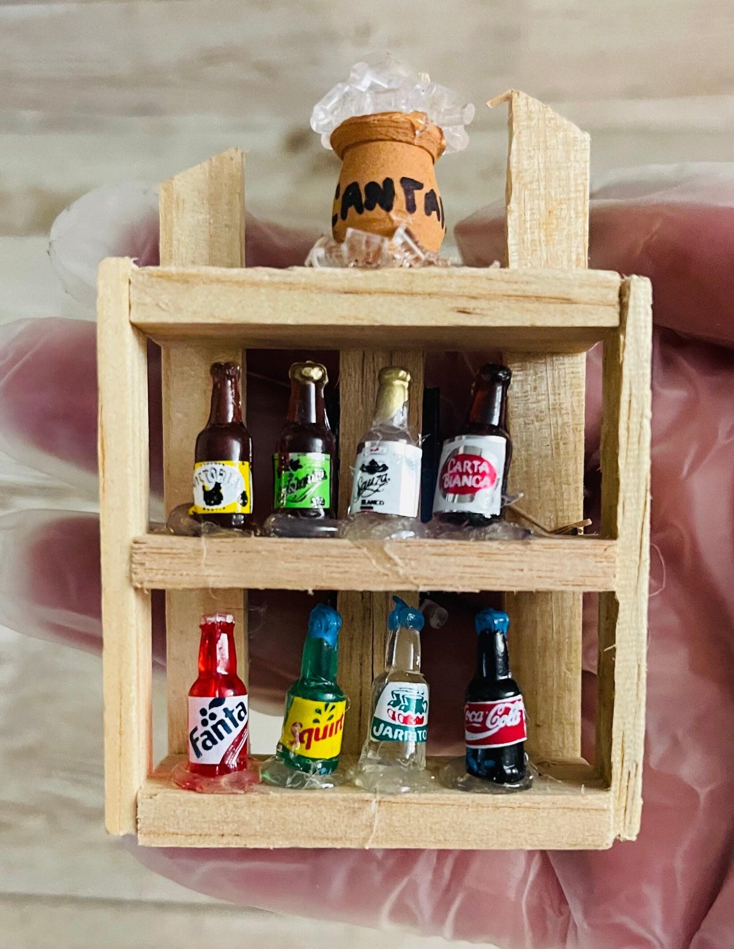 2x Mexican Kitchen Magnet Trasterito with Miniature Accessories 2 Trasteritos de Cocina con Accesorios en Miniatura y Iman