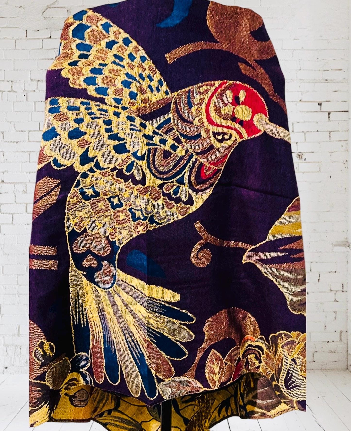 Artesenal Hummingbird Thin Shawl Wrap Reboso Pashima Artesanal Mexicano Delgado de Colibri