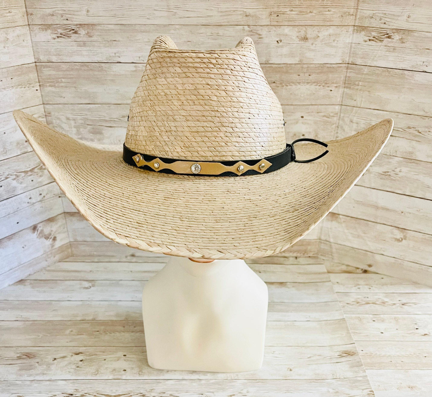 Cowboy Mexican Palm Leaf Straw Hat Sombrero Vaquero Artesanal de Palma