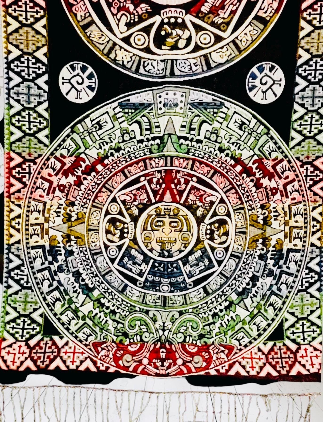 Maya Calendar Mexican Thin Shawl Wrap Reboso Mexicano de Calendario Maya/Azteca Delgado