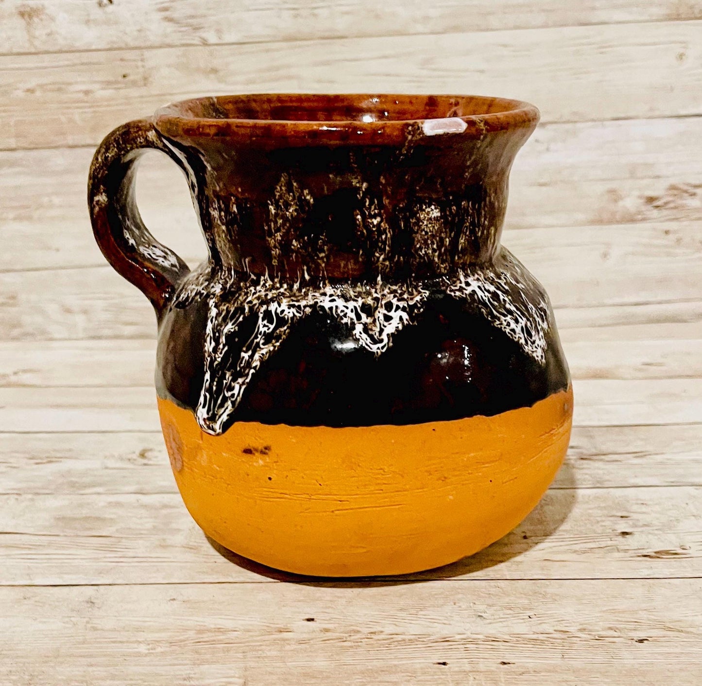 Olla Mexicana de Barro Vidriado Chocolatera Mexican Terra Cota Hot Chocolote Pot