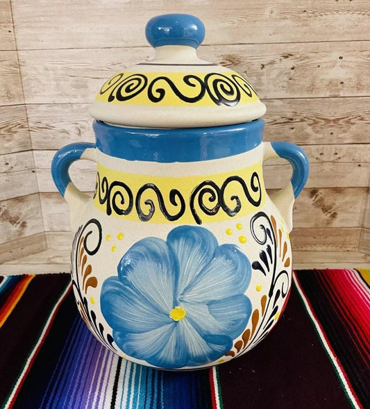 Olla de Barro Frijolera con Tapa Terra Cota Pot with lid Fits Up To 128 Fl. Oz