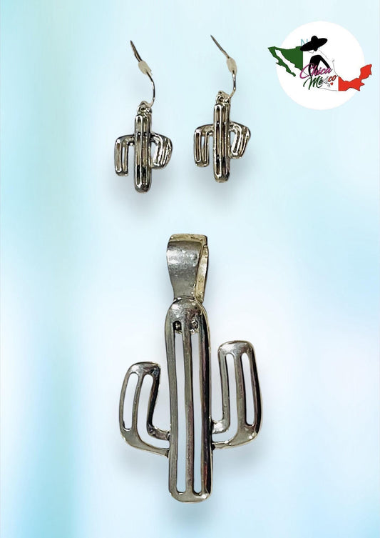 Cactus Hat Pendant Neklace Set With Earrings Dije De Cactus Con Aretes