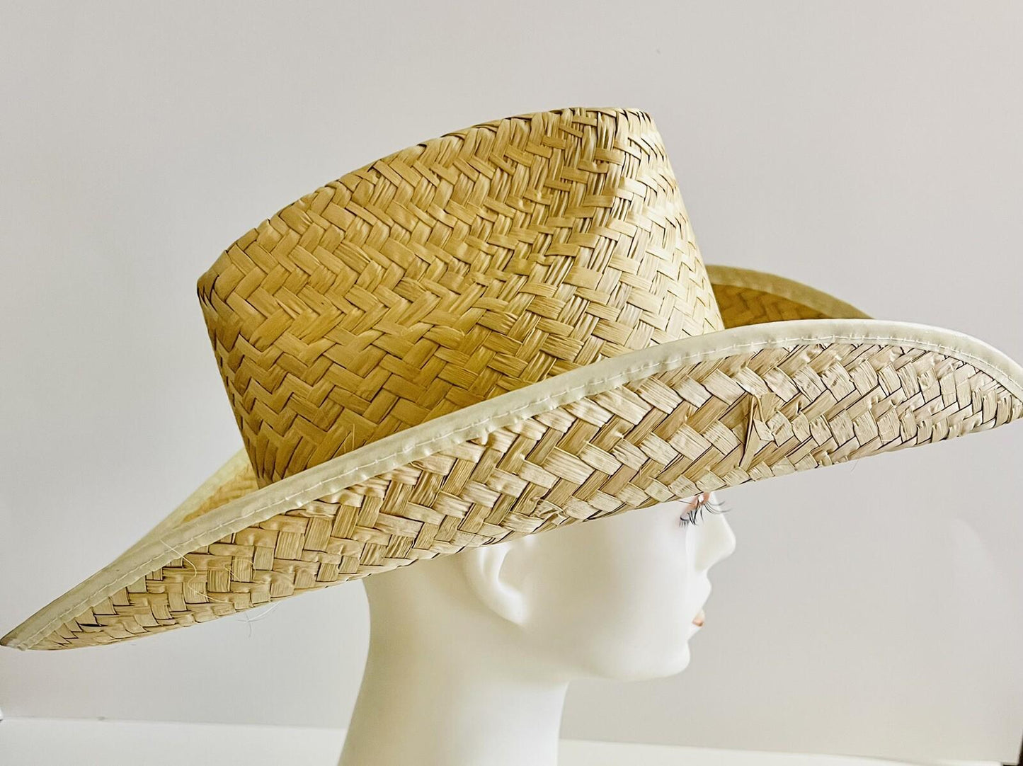 3x Lot Mexican Palm Leaf Straw COWBOY Wide Brim Hat Sombrero Vaquero De Palma