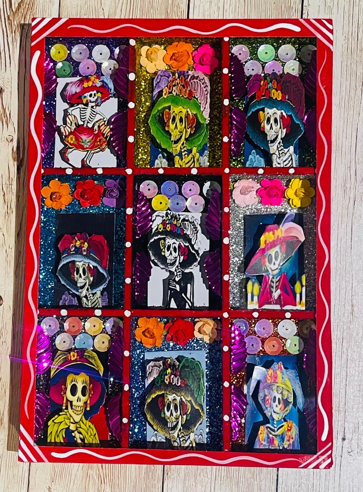 Nicho Mexicano De Catrinas Mexican Sugar Skulls Shadow Box