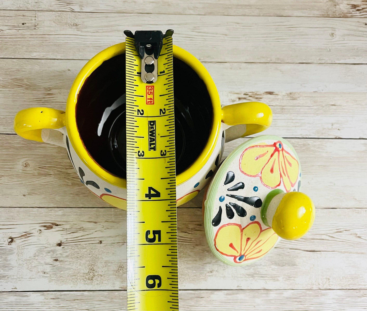 Terra Cotta Mexican Art Pottery Sugar Pot Azucarera Mexicana Engove