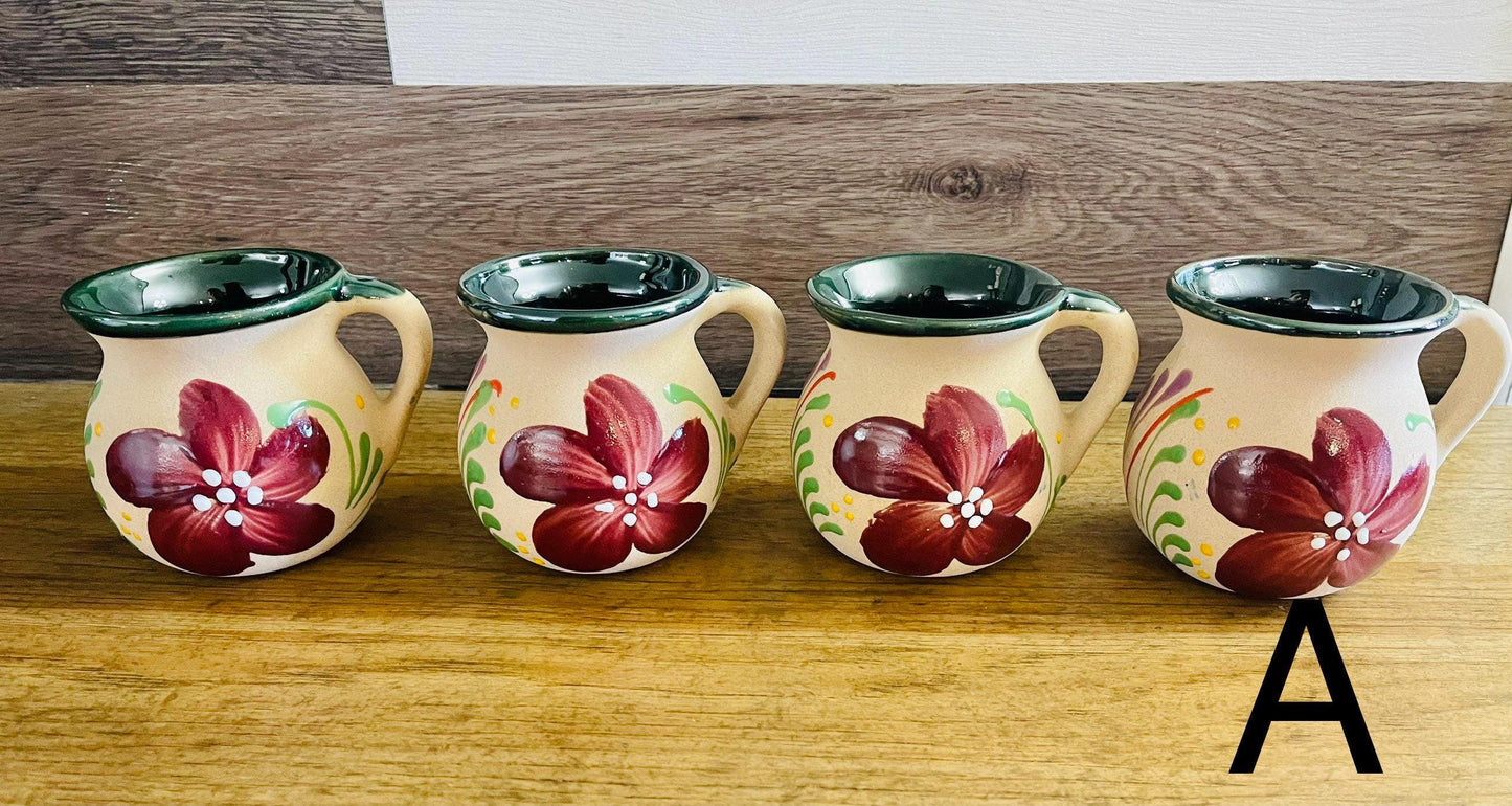 Mexican Pottery Cups Tazas de Barro Mexicanas