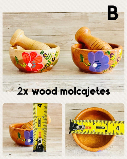 Molcajete/Tejolote Authentic Mexican Mortar & Pestle Made From Wood Molcajete Mexicano de Madera