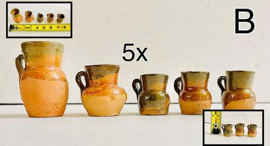 Mini Cantaritos for Tequila Shots or Hot Tea Mini Tequileros Mexicanos