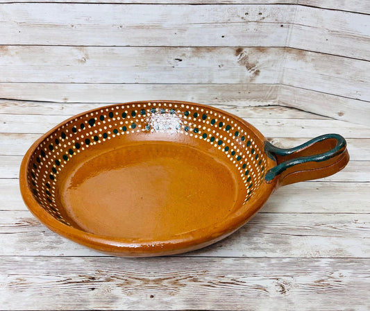 Sarten de Barro Mexicano 11 Pulgadas Mexican Terracotta Frying Pan 11 Inches