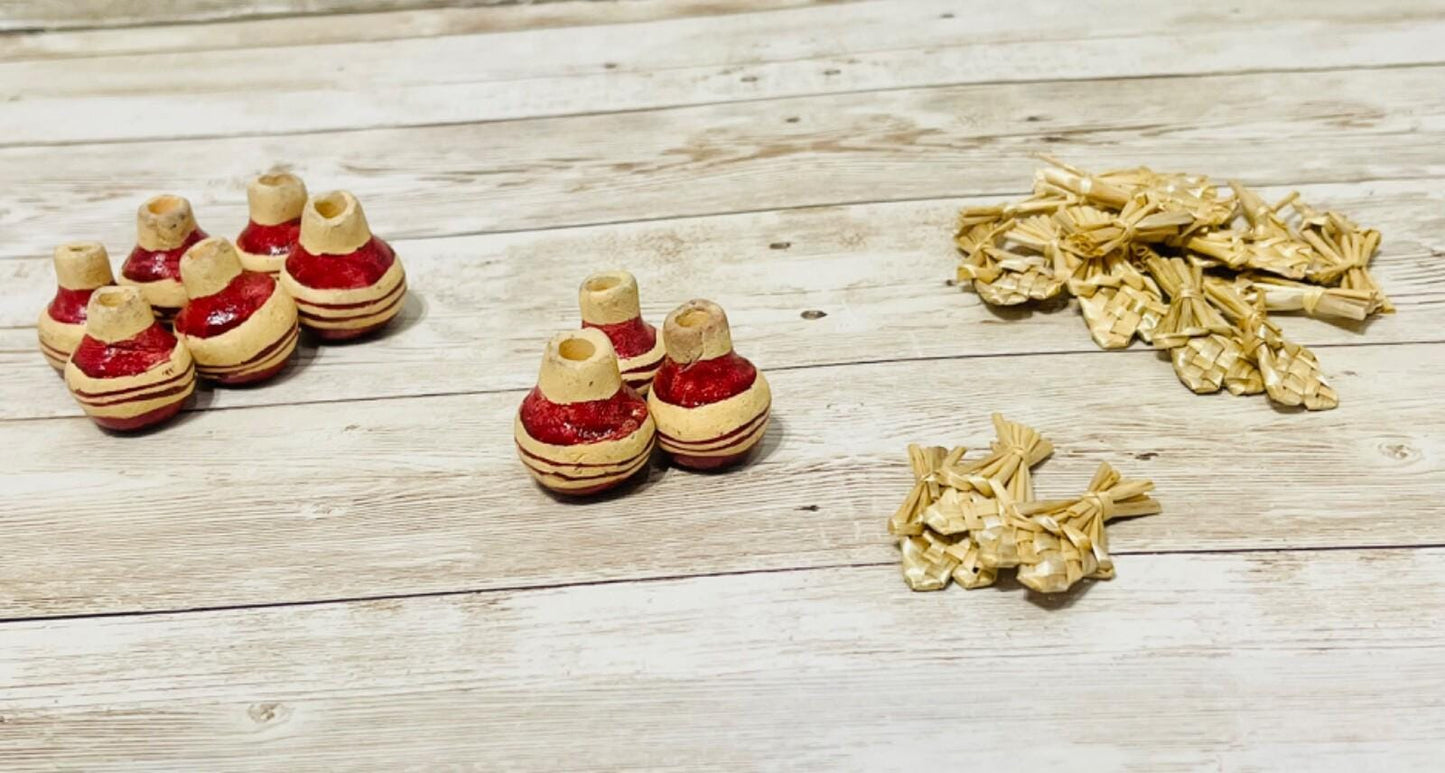 Mexican Mini Clay Cantaritos de Barro for Ofrendas Altars Day of Dead