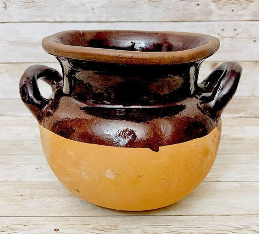 Olla de Barro Vidriado Chocolatera oh FrijoleraTerra Cota Bean Hot Chocolote Pot 6 Inches Tall