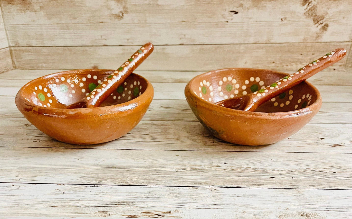 Mexican Casserole/Bowl with Spoon Cazuela Salsero de Barro con Cuchara