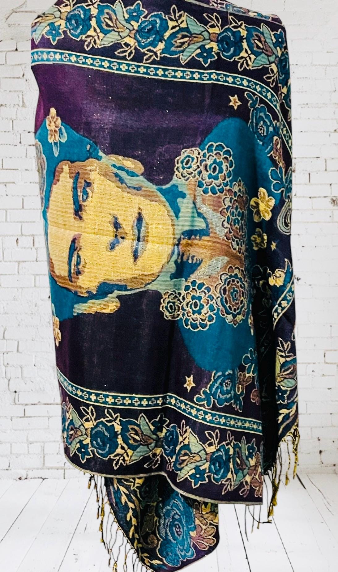 Artesenal Mexican Frida Kahlo Shawl Wrap Reboso Pashima Artesanal Mexicano de Frida Kahlo