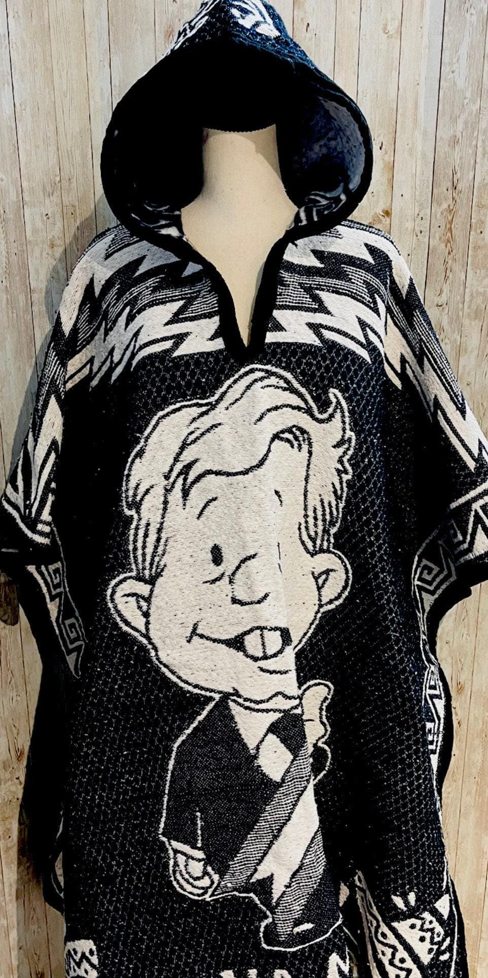 Mexican Poncho Gavan De Amlo Manuel Lopez Obrador con Gorro Mexican PONCHO with Hoodie