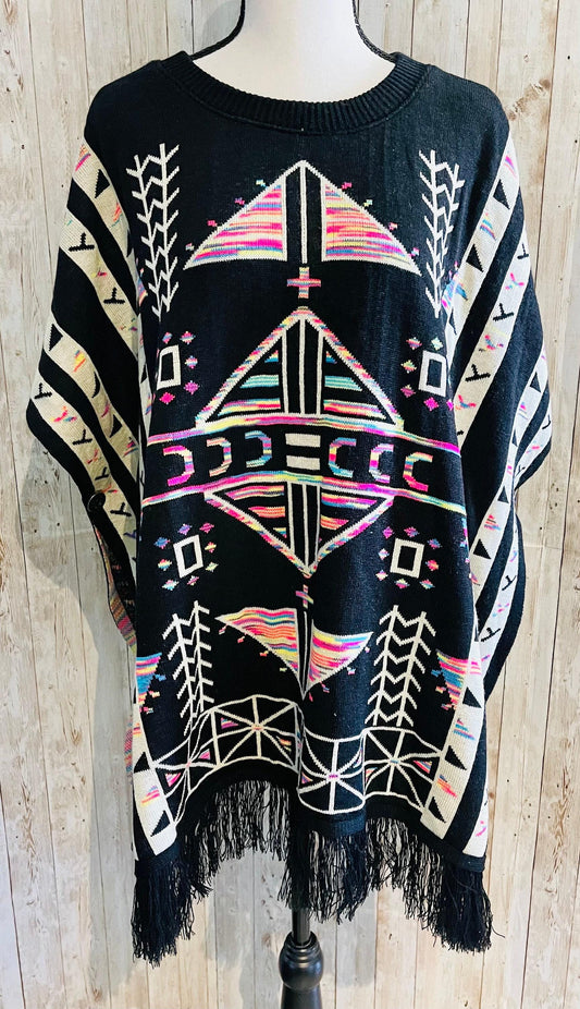 Mexican Artesenal Mañanita Poncho Jorongo Capa Mexicana Artesanal