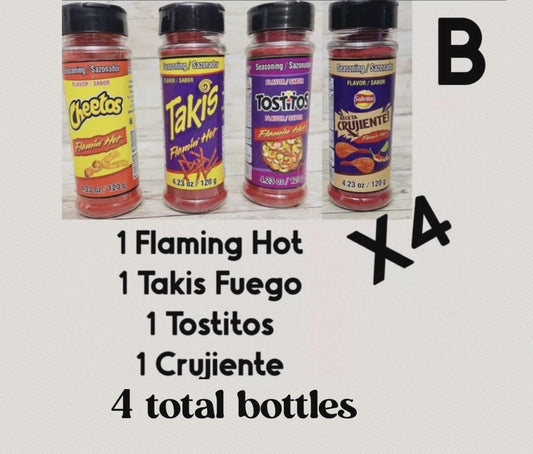 Takis Fuego Flamming Hot Cheetos Tostitos & Crujiente Seasoning Chilli Powder Polvo Chilito Takis Fuego, Flamming Hot, Cheetos Tostitos