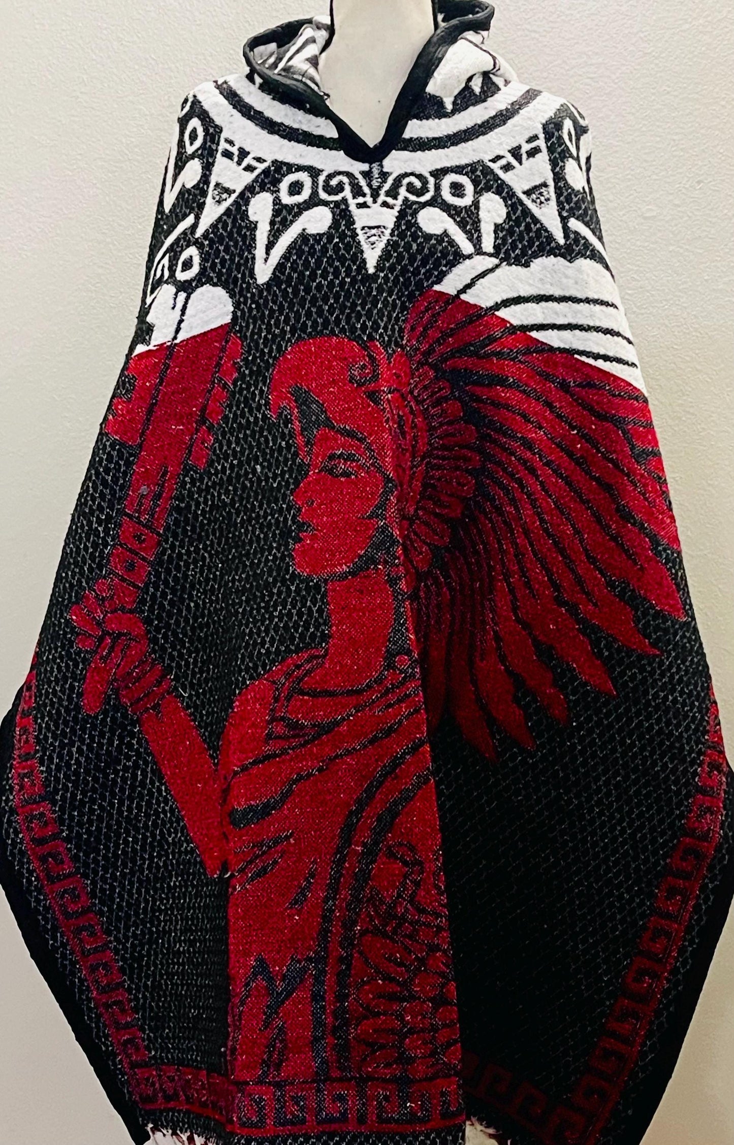 Mexican Poncho Aztec Calendar Poncho Gavan Calendario Azteca con Amor Eterno