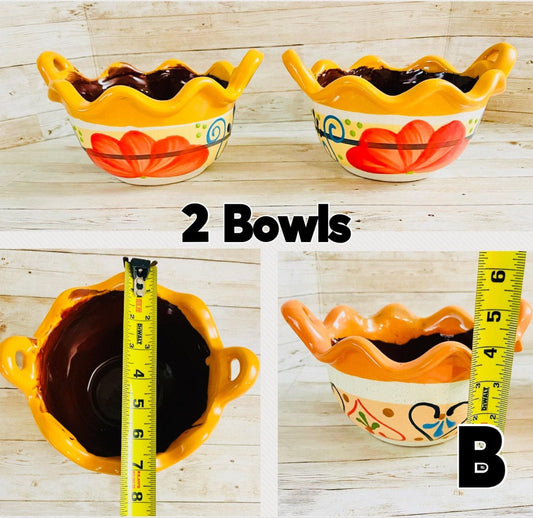 Terra Cota Mexican Soup Clay Bowls Platos de Barro Pozoleros
