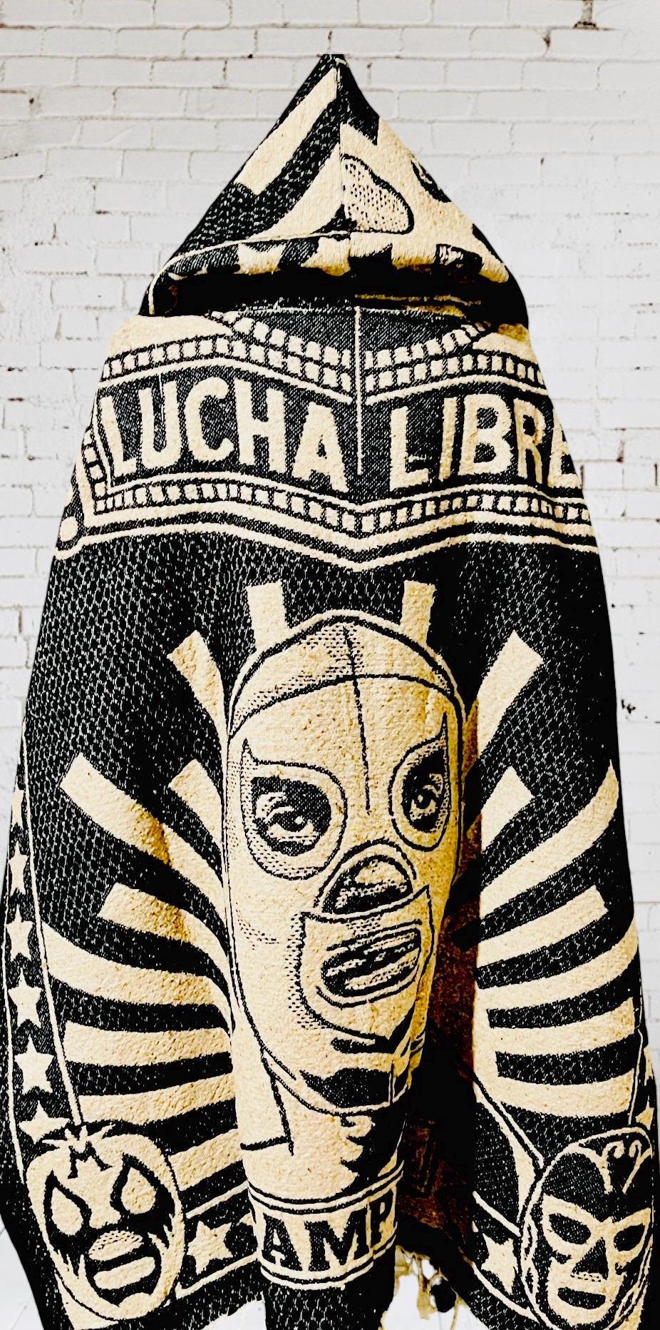 Mexican Poncho Gavan de Lucha Libre El Santo y Blue Demon