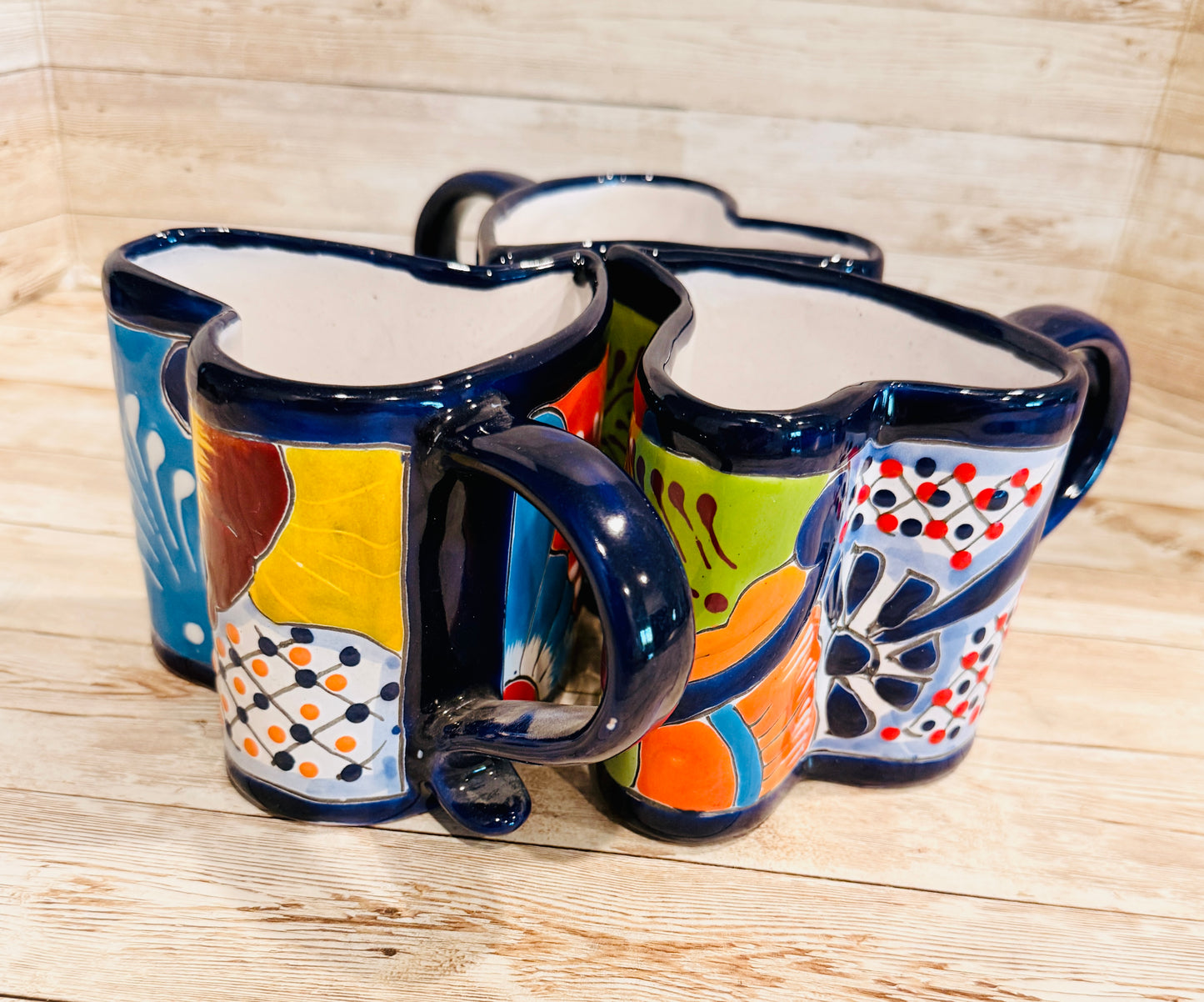 Tazas de Talavera en Forma de Corazon Mexican Heart Shaped Talavera Mugs