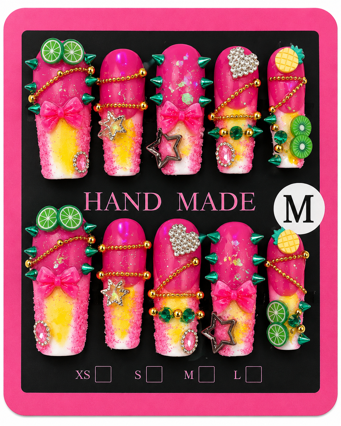 Handmade Press-On Nail Bundle – 2 Medium Luxury Nail Sets