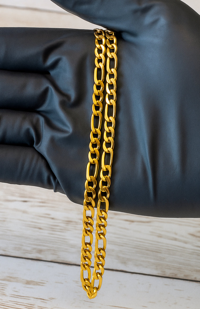 Stainless Steel Gold Tone Necklace Cadena Acero Inoxidable Tono Oro