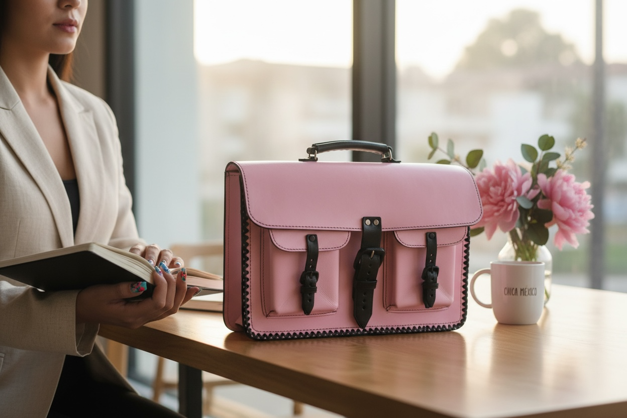 Unisex Leather Handmade Portfolio Leather Business Briefcase Mexican Artesanal Satchel Portafolio Artesanal de Piel de Cuero Amartillado