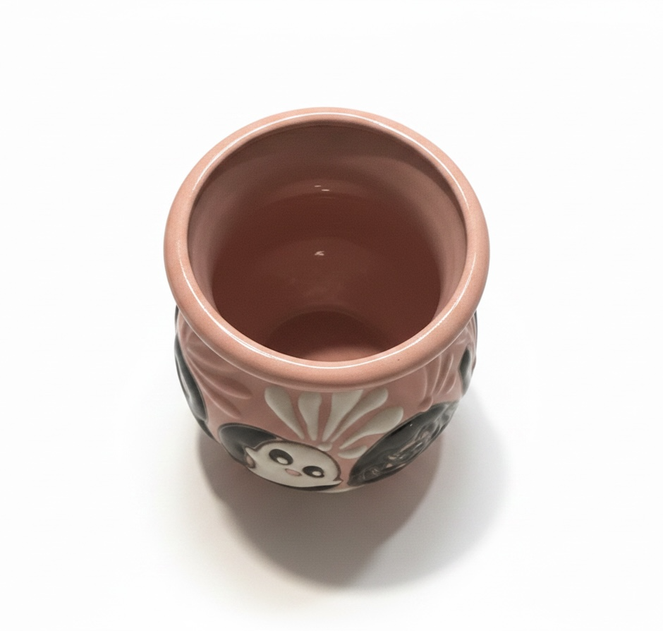 Pink Ghostface Talavera Coffee Mug Taza de Café Mexicana Pintada a Mano Spooky Halloween Cup