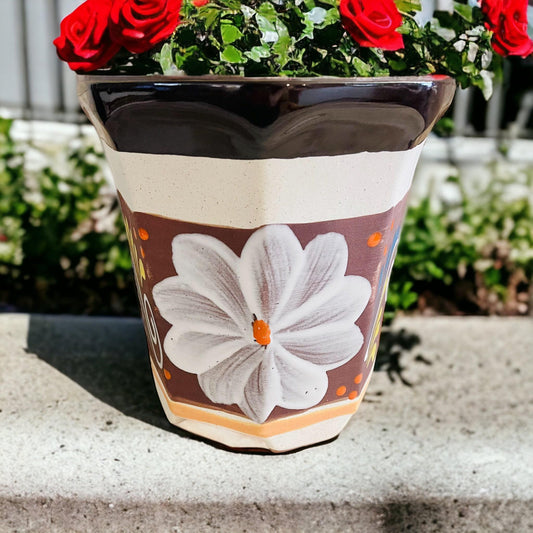 2x Terracota Pottery Mexican PlanterFlower Pot Macetero De Barro Mexicano