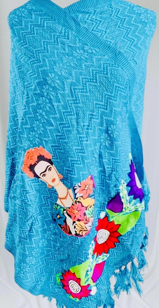 Frida Kahlo Embroidered Shawl Rebosos Bordados de Frida Kahlo con Imagen