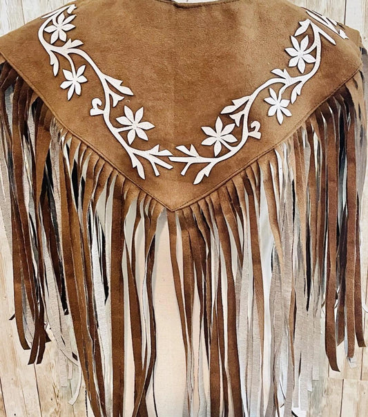 Cowboy Western Shoulder Cape with Fringes Chaleco/Capa Vaquero con Flecos Large/XL