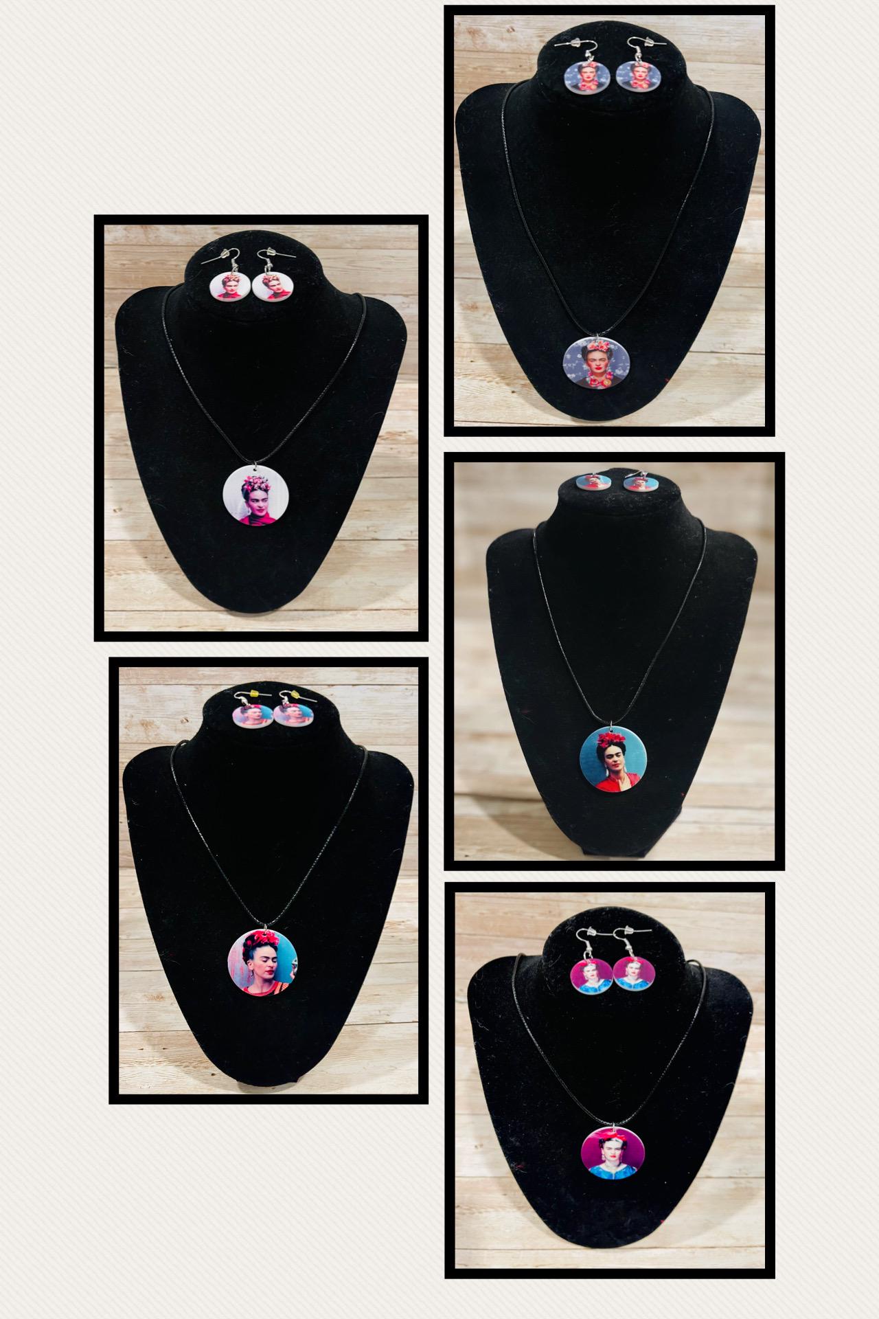 Frida Kahlo Earrings And Necklace Jewelry Set Collar Y Aretes De Frida Kahlo